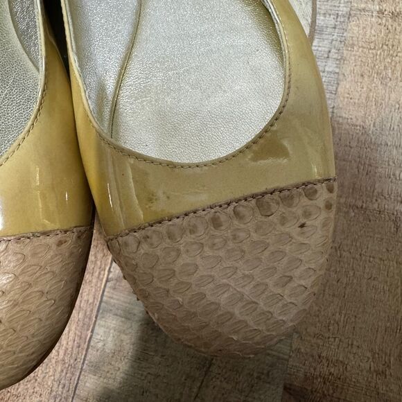 Jimmy Choo Animal Print Cap Toe Tan Patent Leather Ballet Flats EUR 39 - Picture 8 of 15